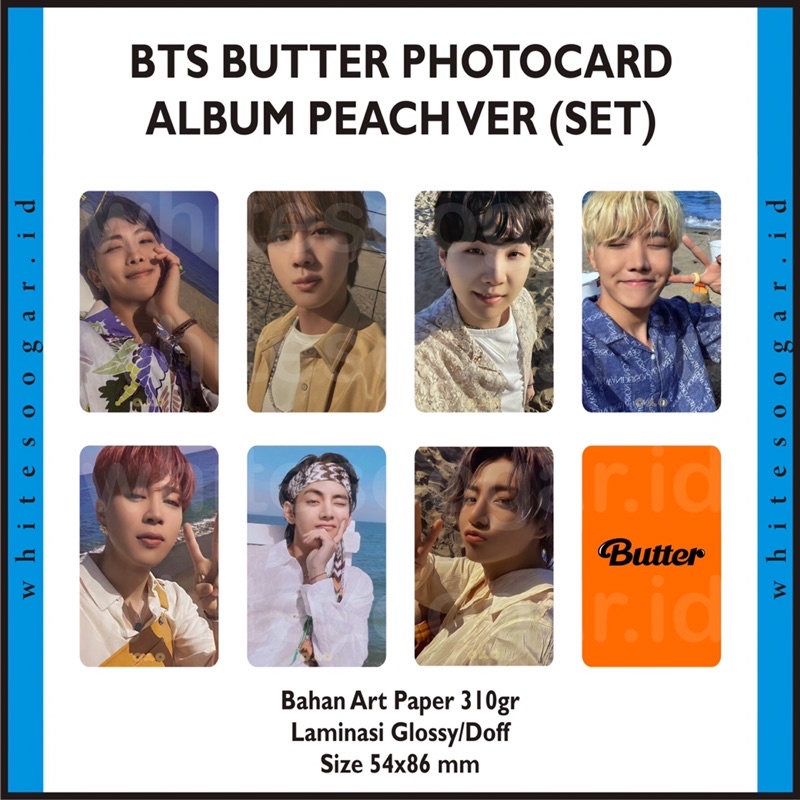 PRE ORDER BTS BUTTER PC CREAM PEACH UNOFFICIAL SET LUCKY DRAW BUTTERFUL SOUNDWAVE M2U