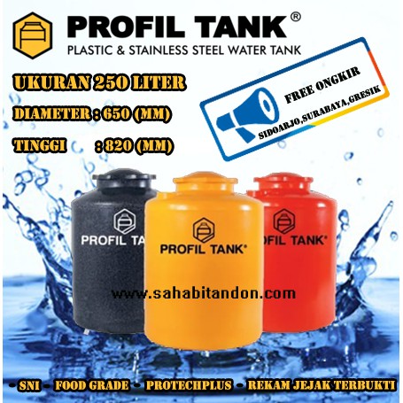 Tandon Air Tangki Air Toren Air Profil Tank Ukuran 250 Liter Invoice Shopee Indonesia