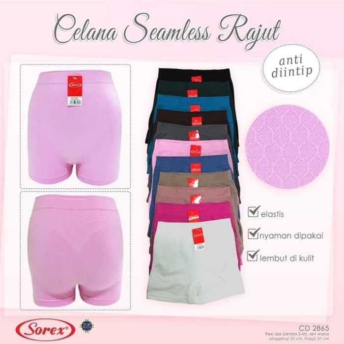 Celana Dalam Short Pants Seamless CD Boxer Wanita RAJUT Sorex 2865