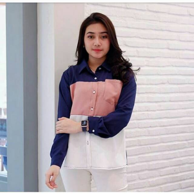 KEMEJA 3 TONE // KEMEJA KOMBINASI