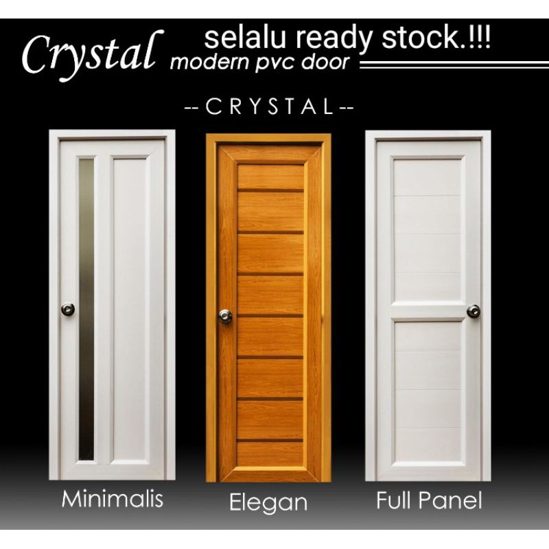 Pintu kamar mandi/kamar tidur PVC CRYSTAL best seller