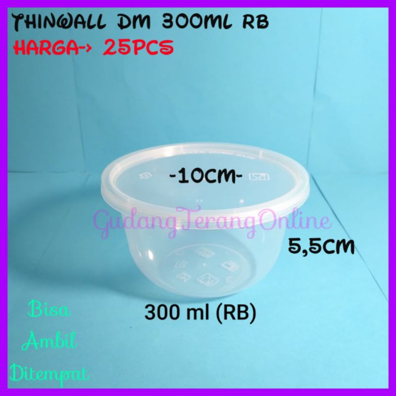 Thinwall food container 300ml / Cup salad 300ml/ Cup puding 300ml / tempat slime kotak slime