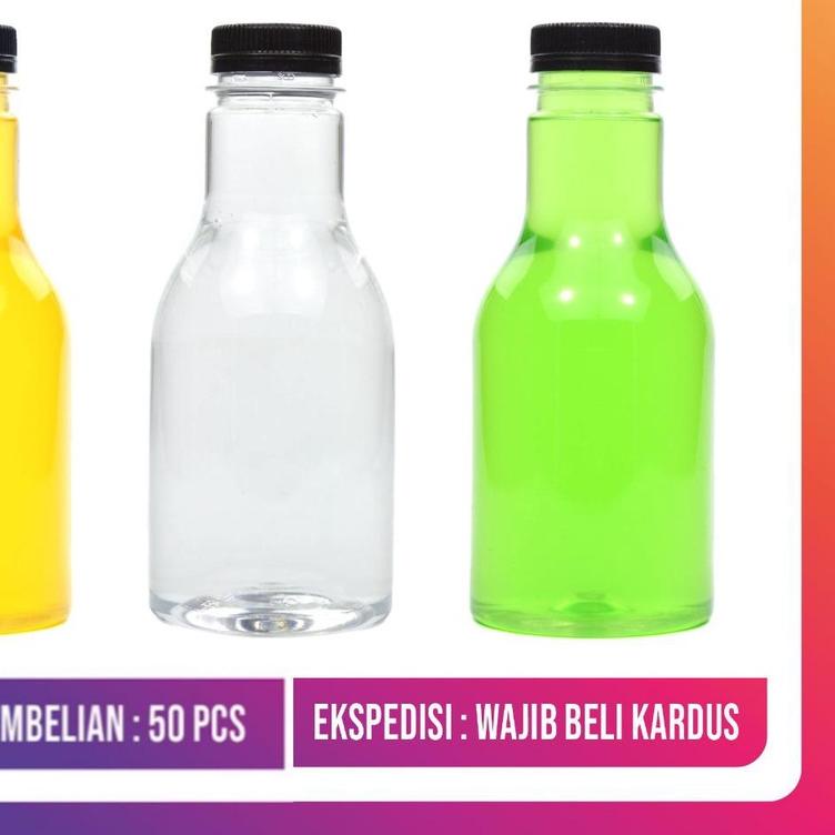 ☆ Botol Plastik Pir 250 ML - Botol Almond Pir 250ML -  isi 50 pcs Murah Kopi Jus - Kale Cantik Unik 