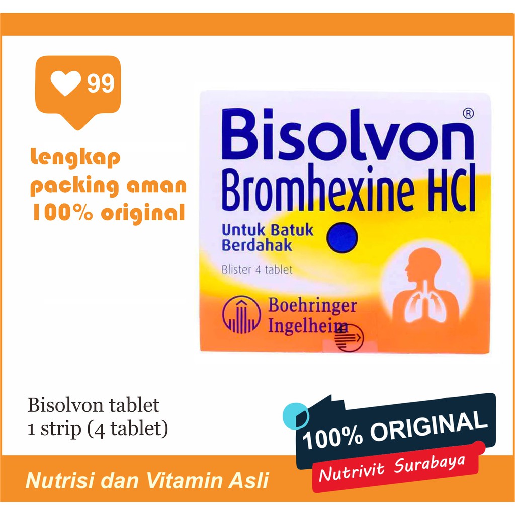 BISOLVON BATUK TABLET isi 4 tab/10 tab.