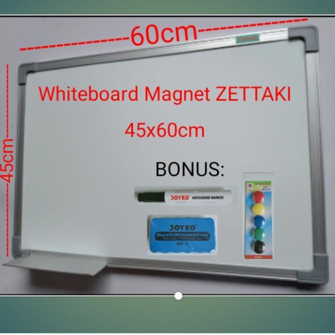 

Papan tulis magnet whiteboard gantung single face ZETTAKI 45x60cm