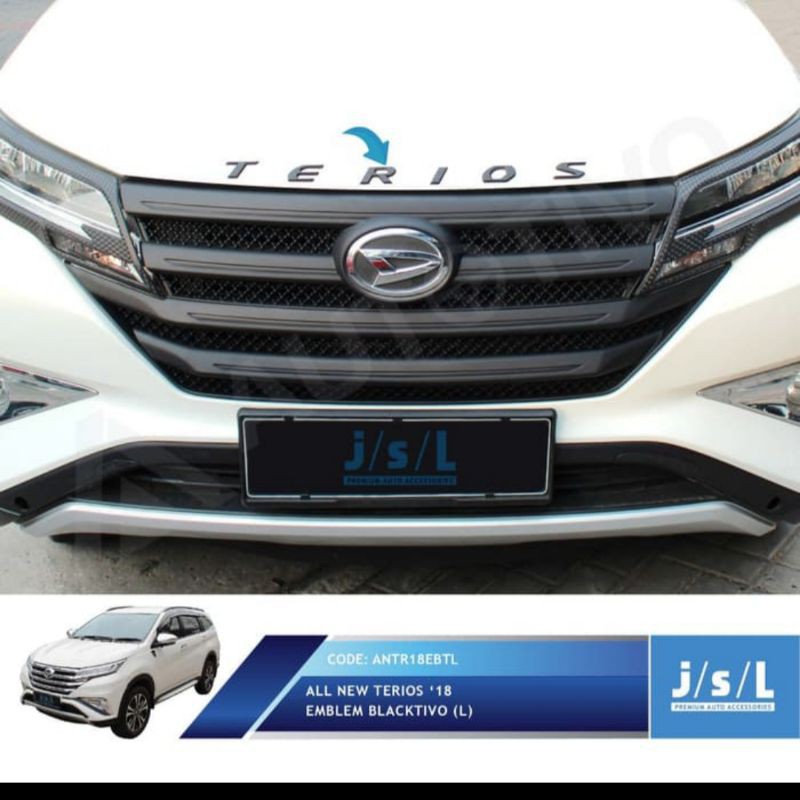 emblem hood all new Terios 2018 L dan S Merah Hitam Chrome  jsl