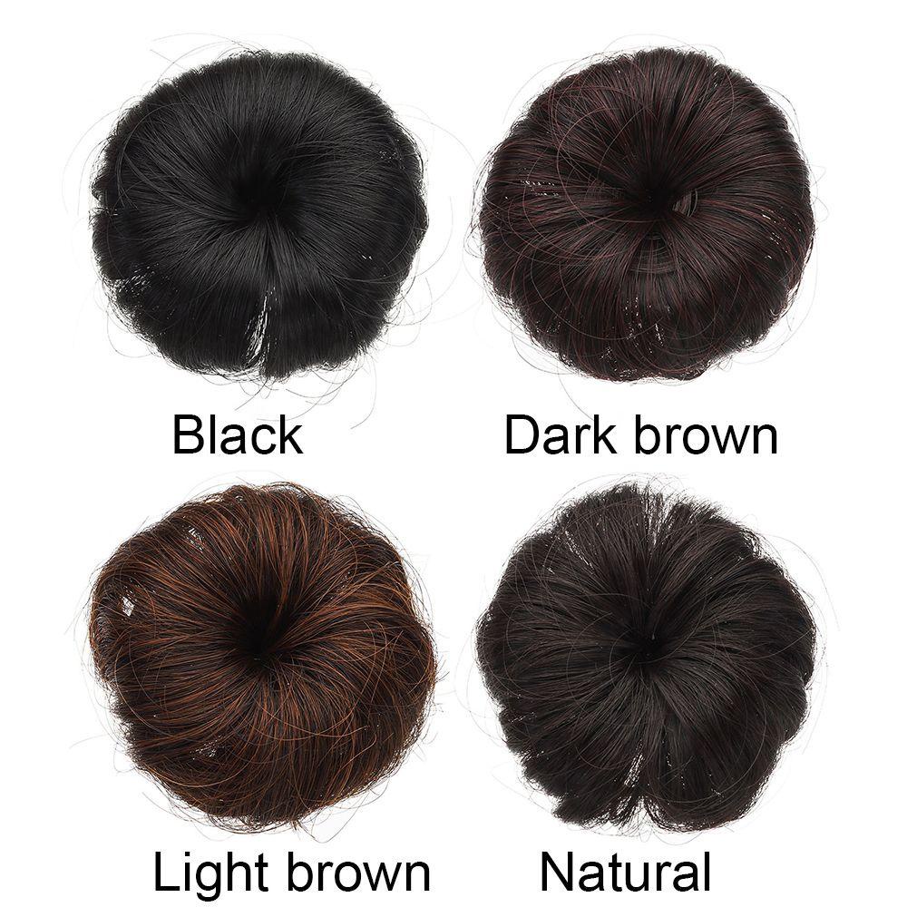 Lily 2PCS Wig Rambut Anak Perempuan Hiasan Kepala Kasual Hitam Coklat Alami Wig Sintetis