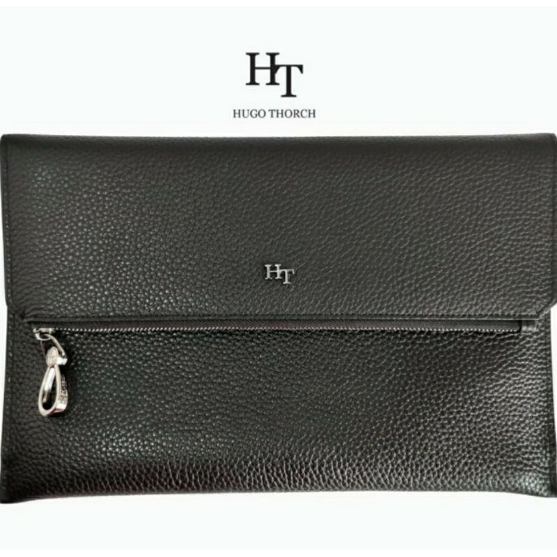 Clutch Handbag Pria Hugo Thorch kulit asli 8327-1