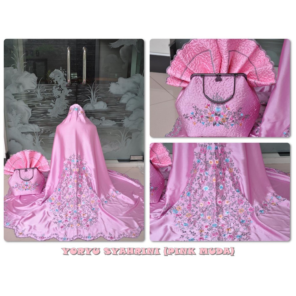 Mukena mukenah Dewasa shalat Sholat adem mewah polos dan motif Satin Yoryu Syahrini