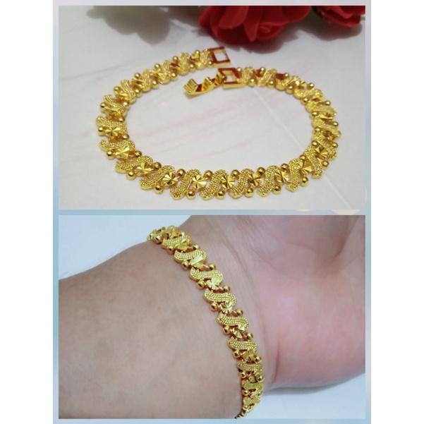 XCRY.811.Gelang tangan hongkong wanita xuping berlapis emas24k uk18cm.