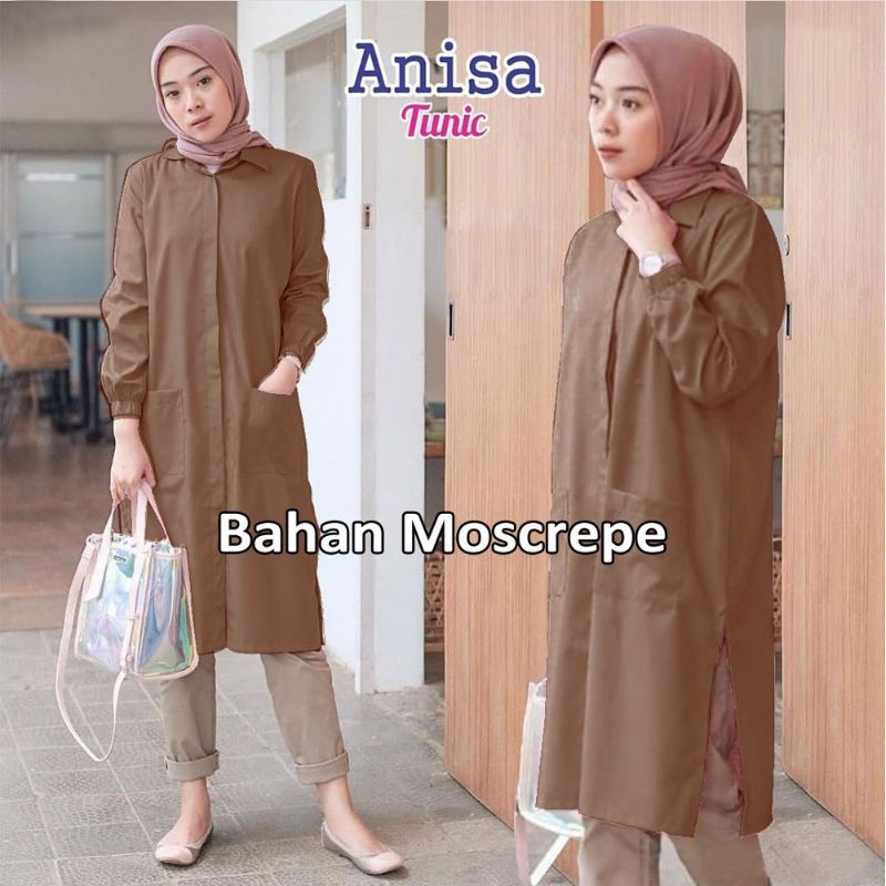 ANISA TUNIK BAHAN MOSCREPE IMPORT FIT TO XL