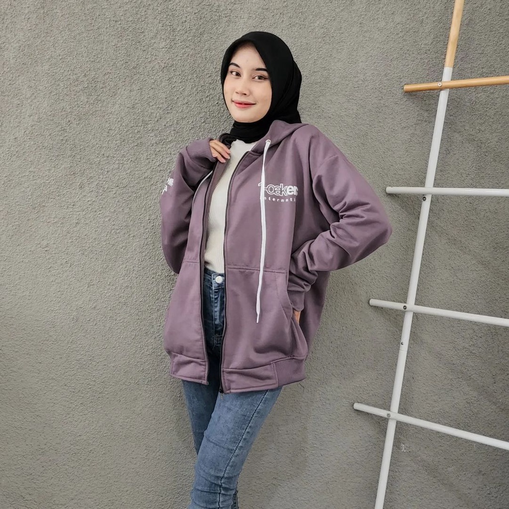 OAKER 2XL Jacket Hoodie Sweater Oversize-Hoodie Cewe Cowo Fashion Terkini Casual OOTD Korean Style