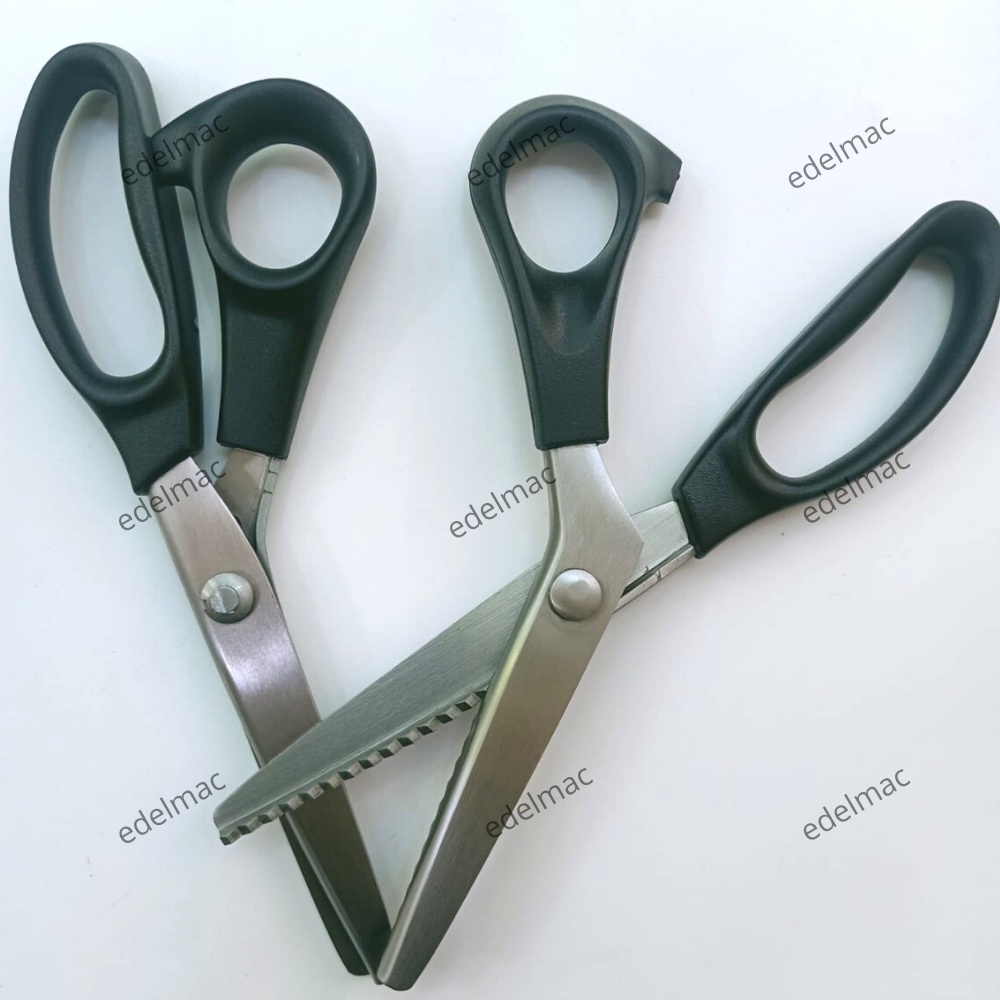 Gunting Kain Zig Zag Black Besar | Zig Zag Scissors Balltex