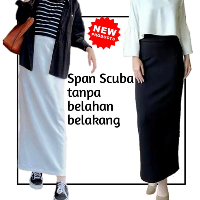 Rok Span Panjang Scuba / Rok Panjang Wanita / Rok Kantor / Fashion Wanita