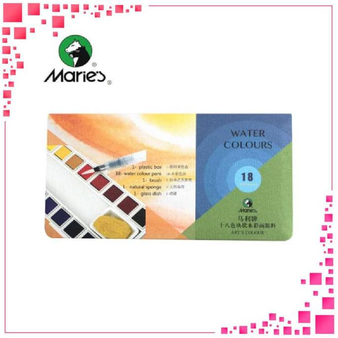 

{{BAYAR DI TEMPAT}} Maries Solid Watercolour set 18 pocket box NEW [Kode 1|Kode 2|Kode 3|Kode 4|Kode