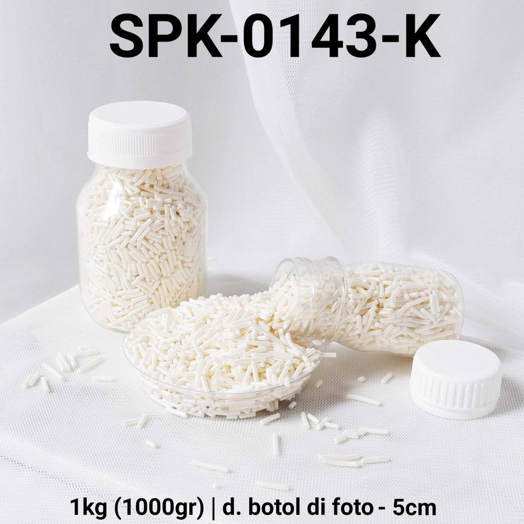 

SPK-0143-K Sprinkles sprinkle sprinkel 1kg 1 kg meses putih white yamama baking grosir murah sprinkles cake dekorasi mutiara trimit decoration story sprinklestory sprinklesstory sprinkle story yamama baking