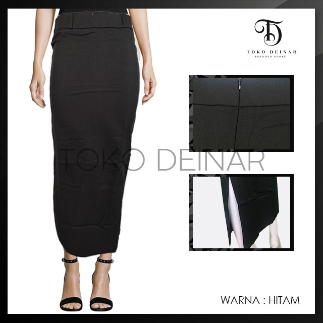 Rok Span Panjang Belahan Belakang Wanita Formal Pakaian Kantoran Long Skirt Perempuan Kantor Polos A