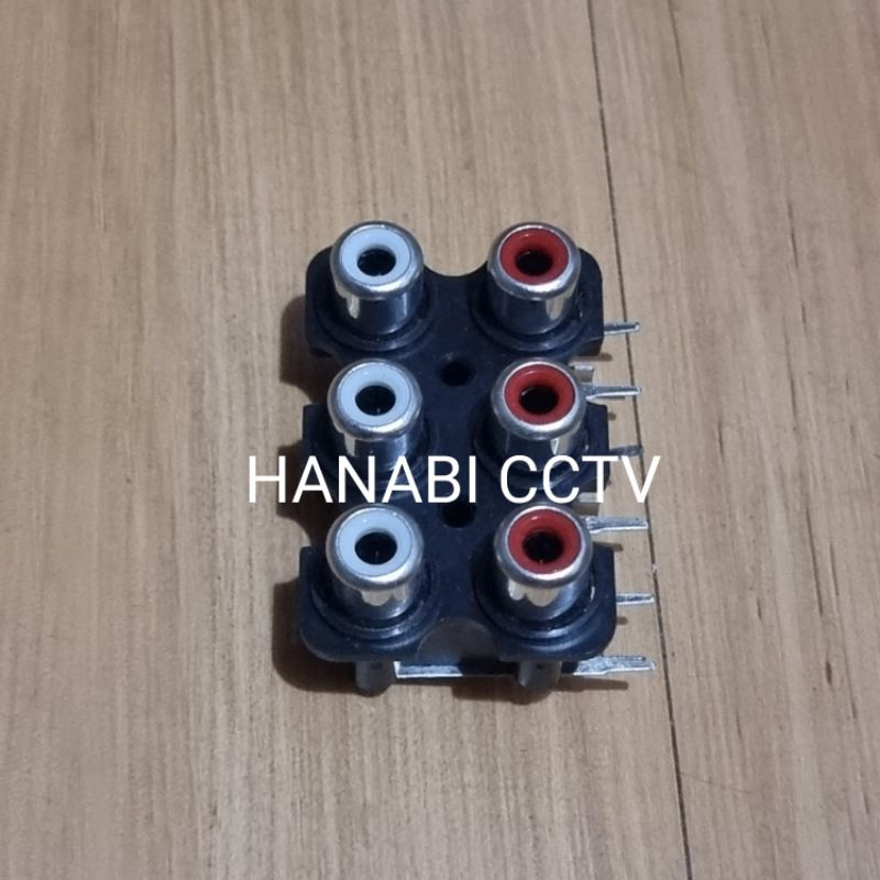 Socket RCA 6 Pin Bell 3x2p Tancap PCB 6Pin