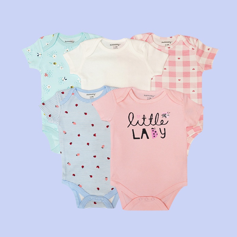 Jumper Pendek 5 in 1 Bayi Newborn Perempuan Laki Laki / Jamsuit Romper Baju Bayi Baru Lahir Impor