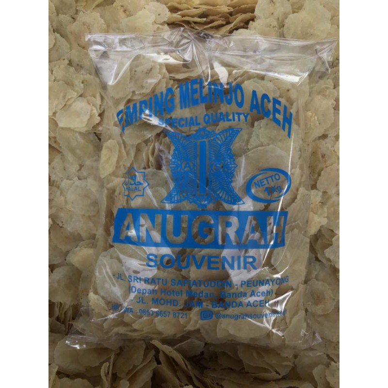 

Emping melinjo asli Aceh Anugrah Souvenir 1 kg kualitas premium