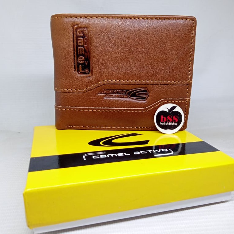 Dompet Kulit Sapi Asli Cmel Activ 002 Brown Pria Lipat Original Import Dompet Kulit Asli