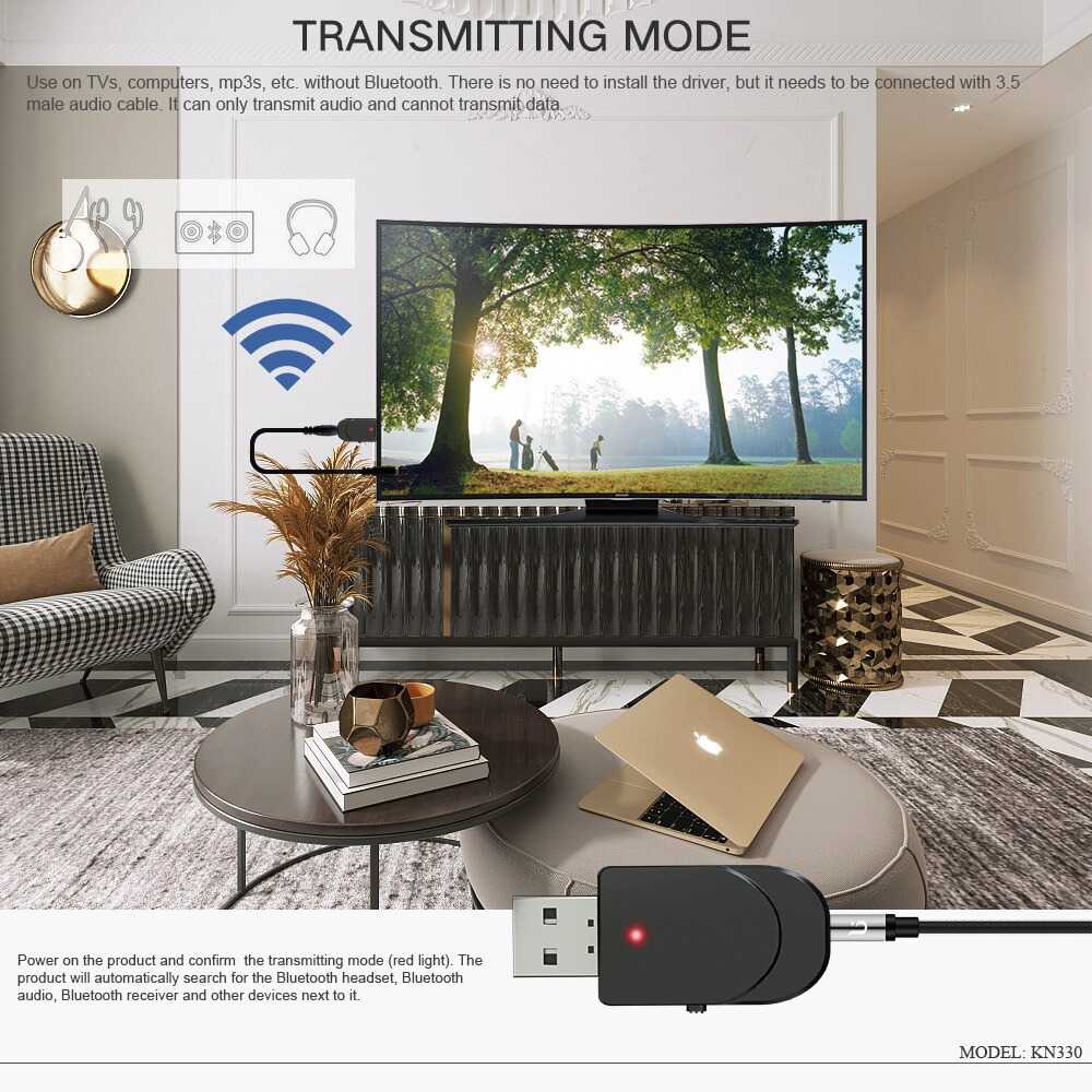 2 in 1 USB Audio Bluetooth 5.0 Transmitter &amp; Receiver / Usb Bluetooth Audio Transmitter Receiver Stereo Modul Dongle Pc Komputer Adapeter Tv Ke Speaker Hp Box Lcd Aptx Tanpa Kabel / Usb Soundcard Port Wifi / Blutut Receiver Audio Music Mp3 Bt Speaker Ori