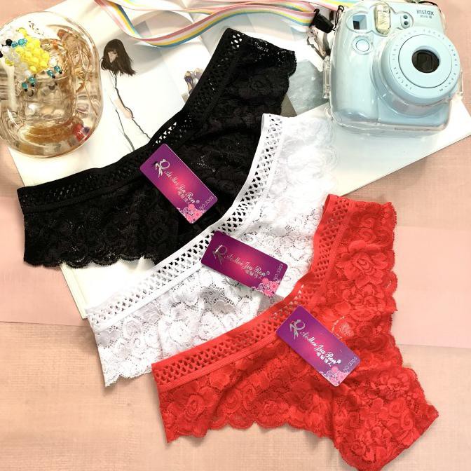 Bess Seller celana dalam sexy✿ Celana Dalam Wanita G string, G string brukat, CD sexy - Putih,