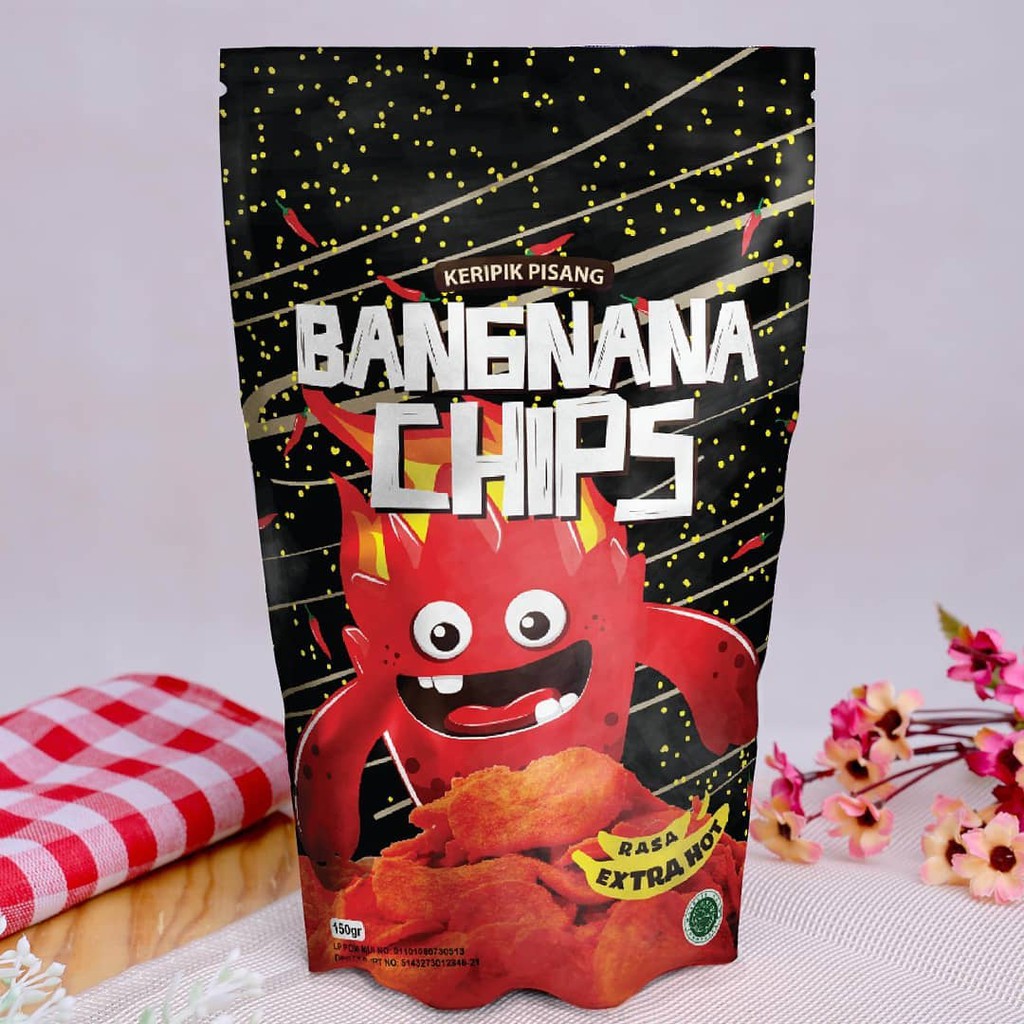

Cemilan Pedas / Keripik Pisang Balado Extra Hot / Bangnana Chips