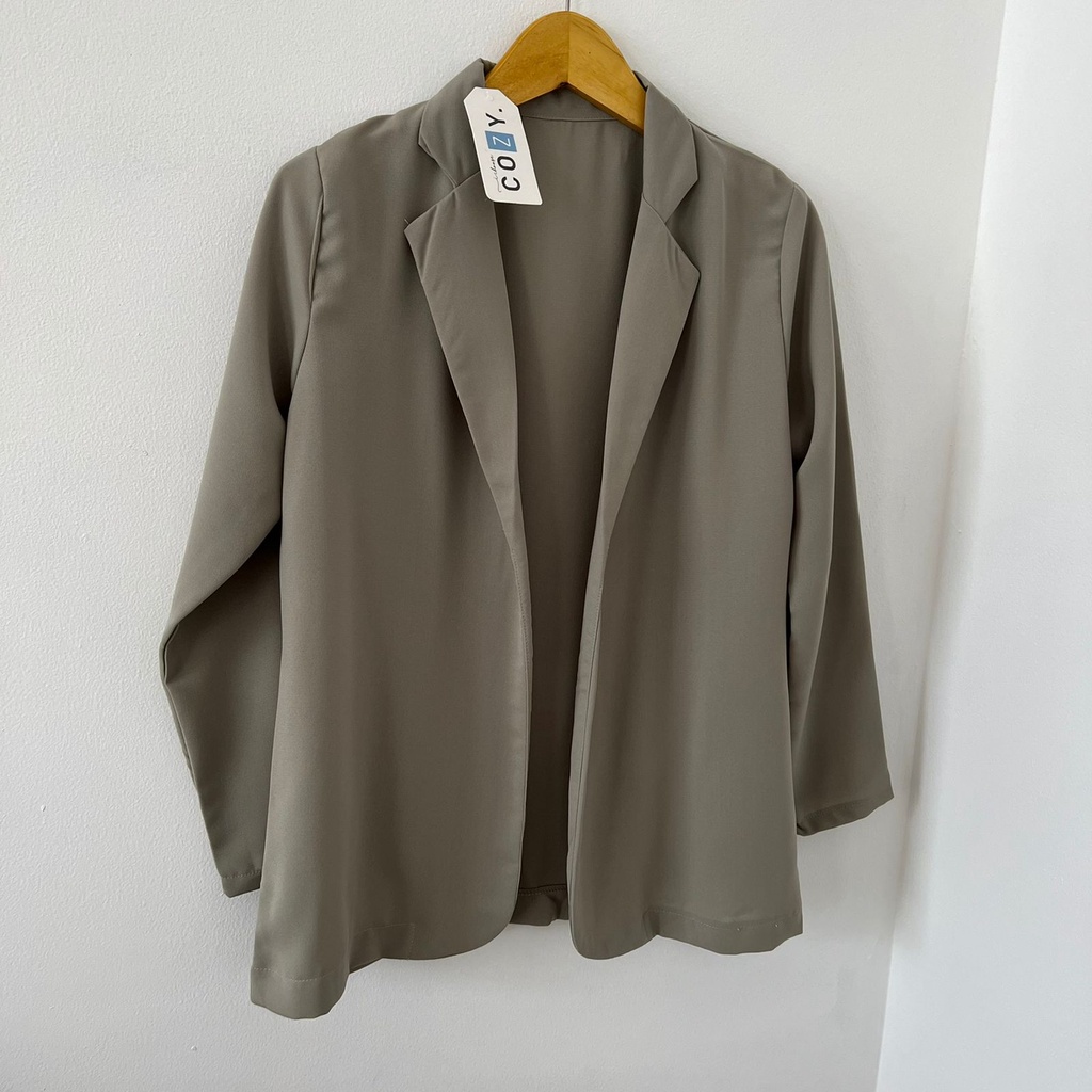 Jane Blazer 2048 - Korean Blazer Wanita Lengan Panjang - Outer Blazer - Blazer Kerja-Matcha