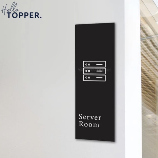 Sign Board Server Room Ruangan Server Acrylic UV Print Potrait