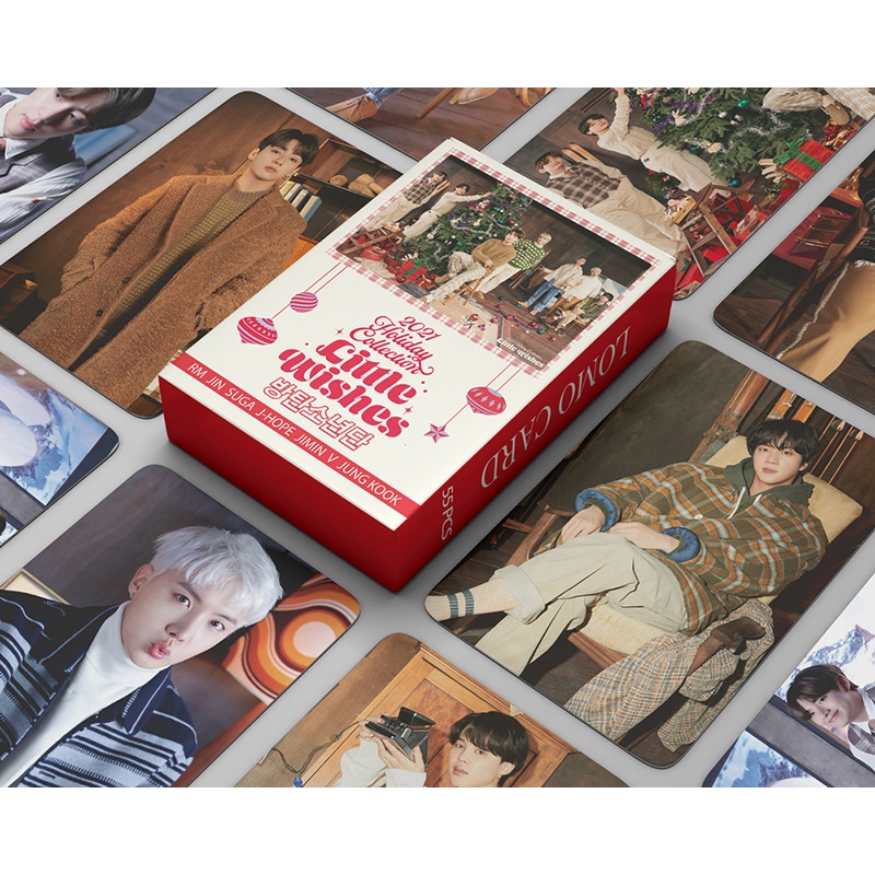 55pcs/box BTS Photocards 2022 LITTLE WISHES Album LOMO Card Postcard ((In STOCK) Kpop fan)