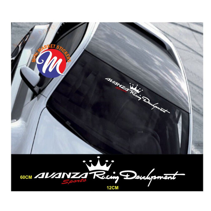 promo sticker stiker mobil avanza racing development kaca - Putih Elegan