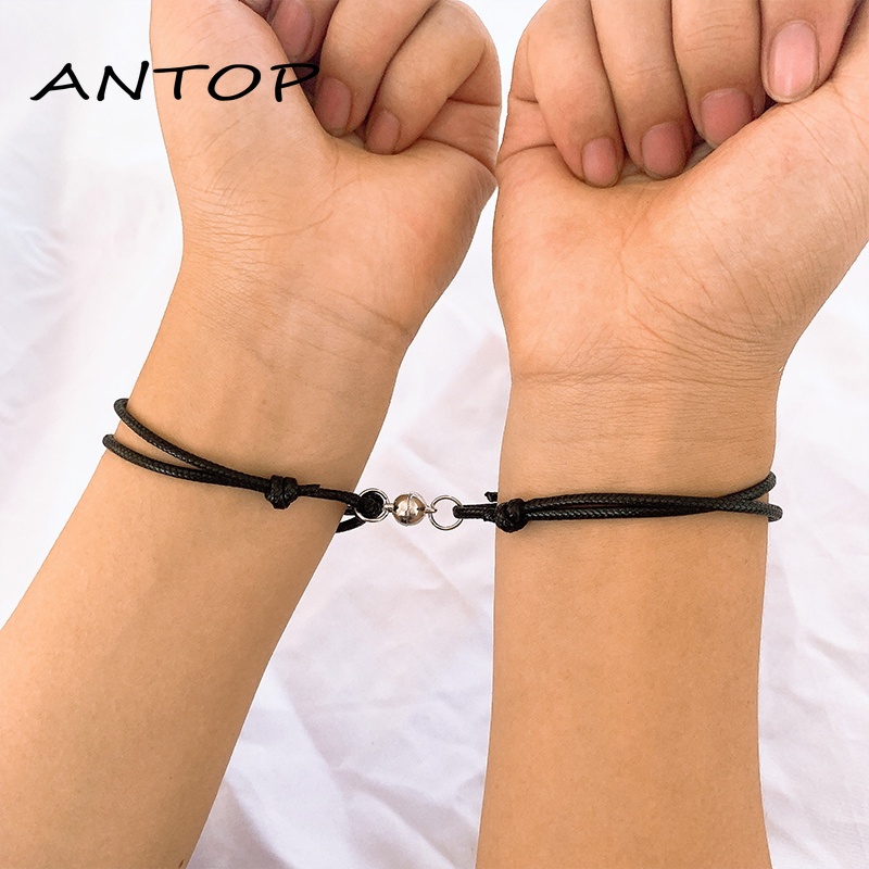 2 Pcs/set Polos Magnetik Pasangan Gelang Retro Magnet Gelang Persahabatan ANTOP