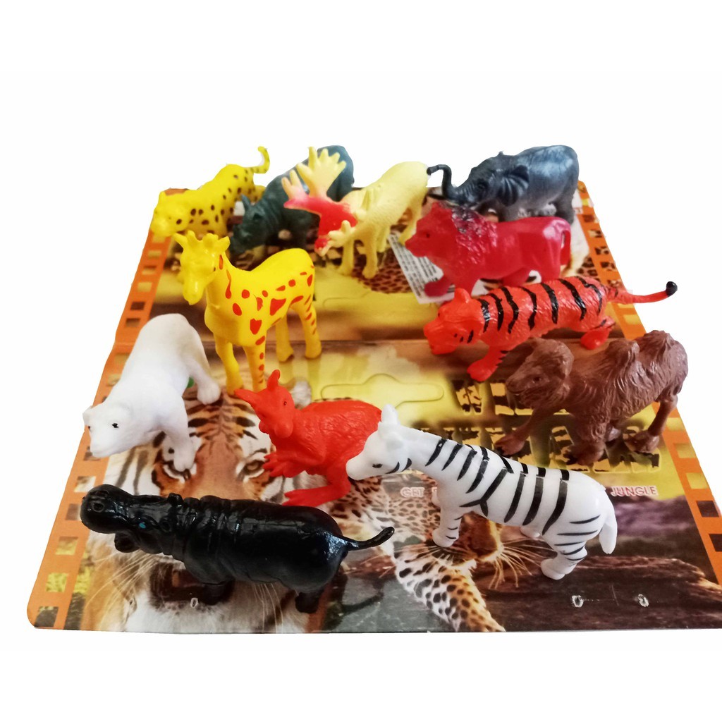 Mainan Set Miniatur Wild Animal Mini isi 12 pcs