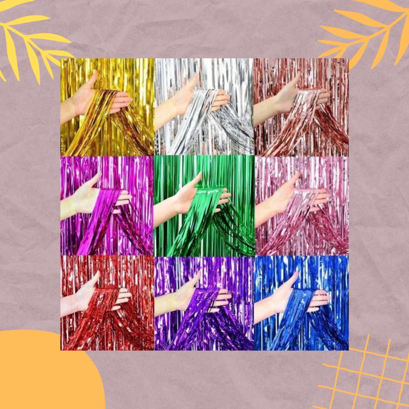 Tirai Ulang Tahun Tirai Foil Dekorasi Ulang Tahun Tirai Foil