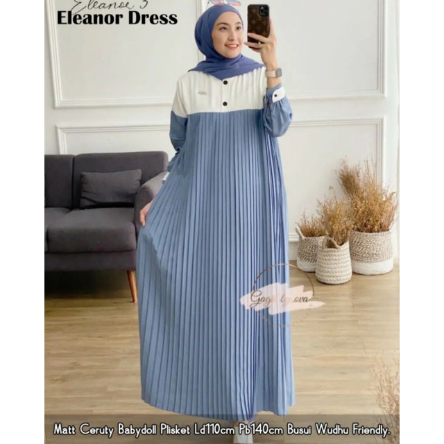 ELEANOR MAXY DRESS CERUTY PLISKET KEKINIAN TERMURAH TERLARIS