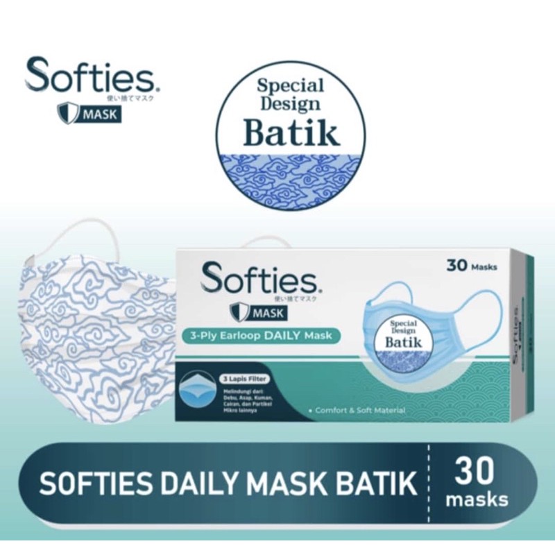 Masker Softies Motif BATIK isi 30s