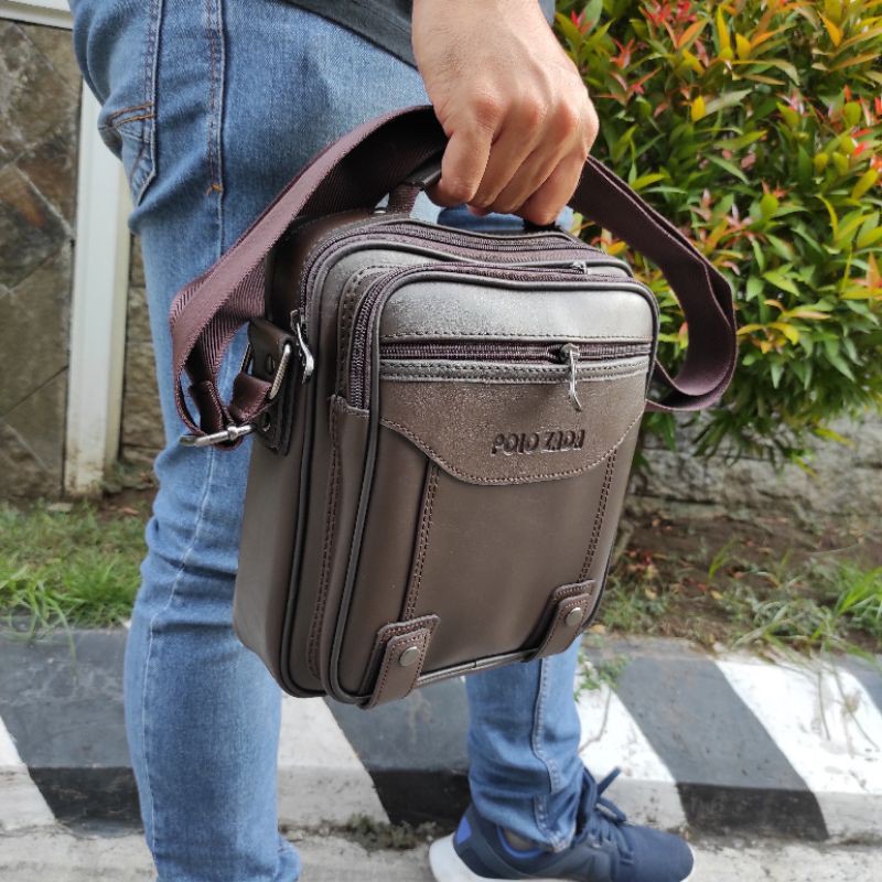 Tas Kulit Pu Premium Original Polozada - Tas Bahu pria - Tas Kantor PZ901