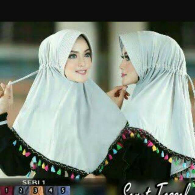 MURAH  Jilbab serut TASSEL. bahan jersey