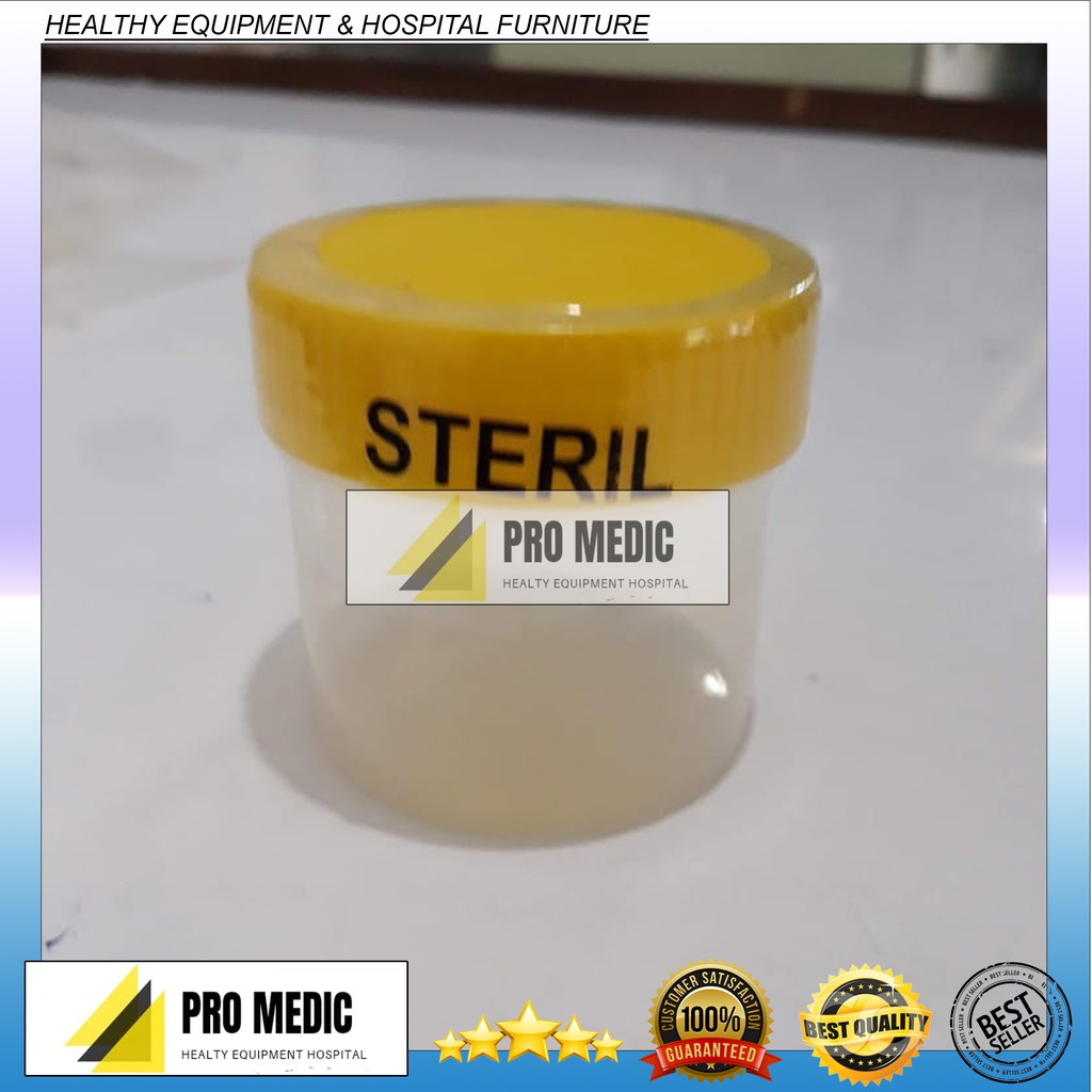 Pot Dahak Sputum 5x6 Ber Skala Tutup Kuning | Pot Urine | cup slime