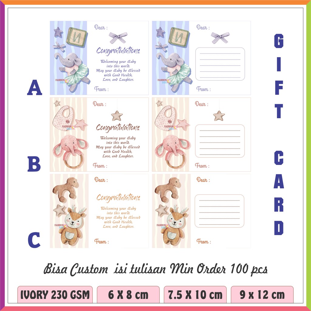 ❤ Fashionbabies ❤ KARTU UCAPAN / GIFT CARD A