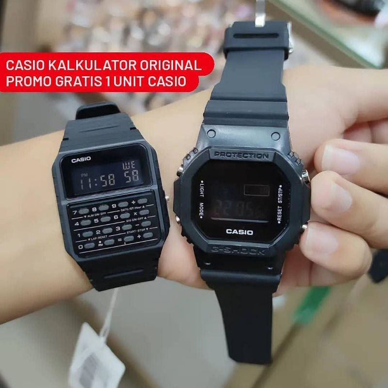 jam tangan casio kalkulator original bonus jam
