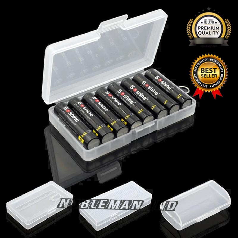 Box Batrai Tempat Penyimpanan Baterai Awet 10 Slot 8 6 4 2 Sekat Baris Kotak Storage Case Box Batter