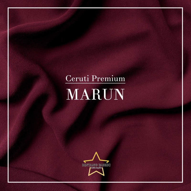 Bahan Kain Ceruti Ceruty Babydoll Premium 1 meter-Marun