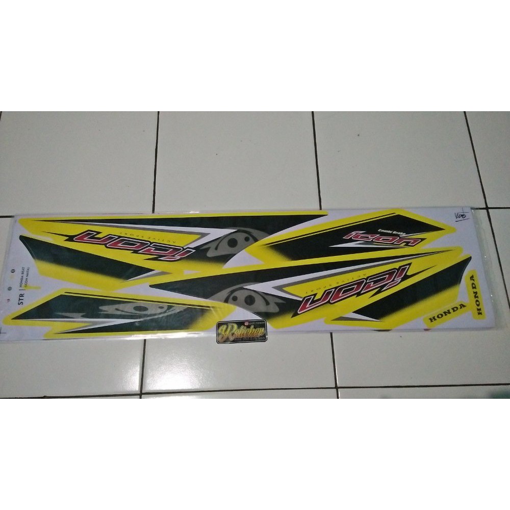 Stiker striping variasi beat karbu 2007-2012 icon mata kuning