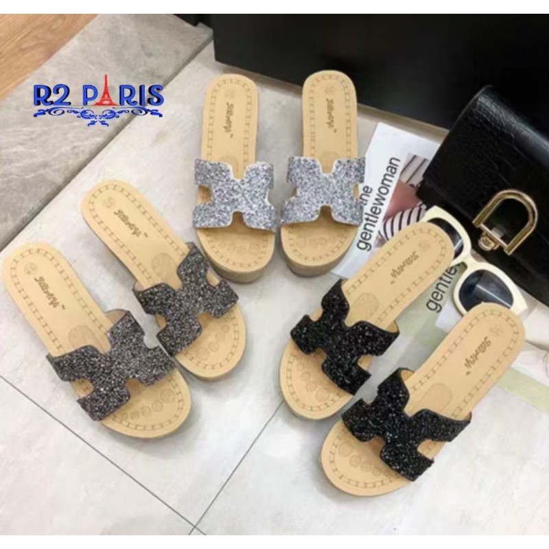 SANDAL TALI SNEAKER CEWEK WARNA HIJO SILVER TERMURAH HARGA TERJANGKAU