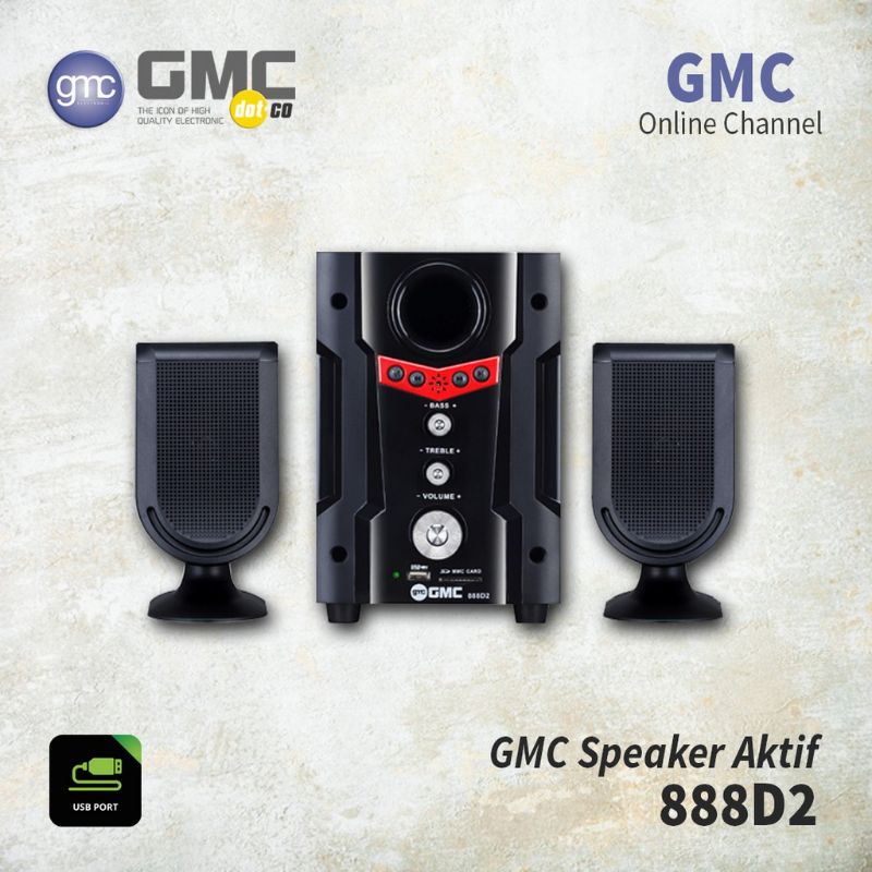 Speaker GMC 888D2 BT Bluetooth Aktif Multimedia Speaker - Garansi Resmi, Original, Suara jernih terbaru