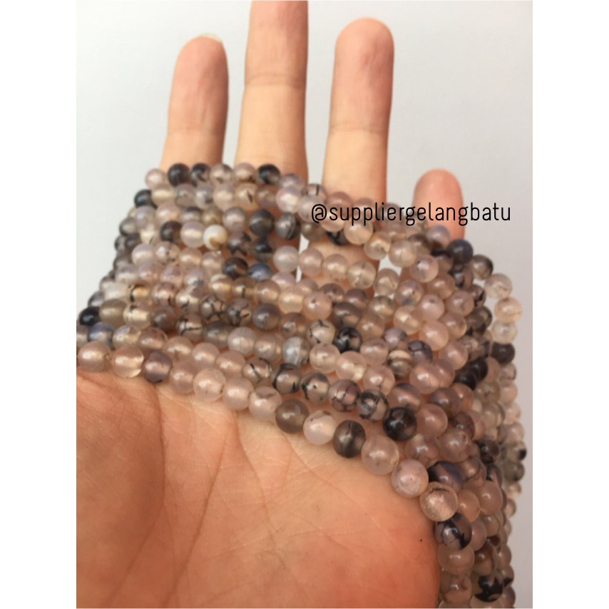 bahan kalung gelang rhodolite dalmantion akik 4mm corak RARE koleksi akesoris craft renceng fashion