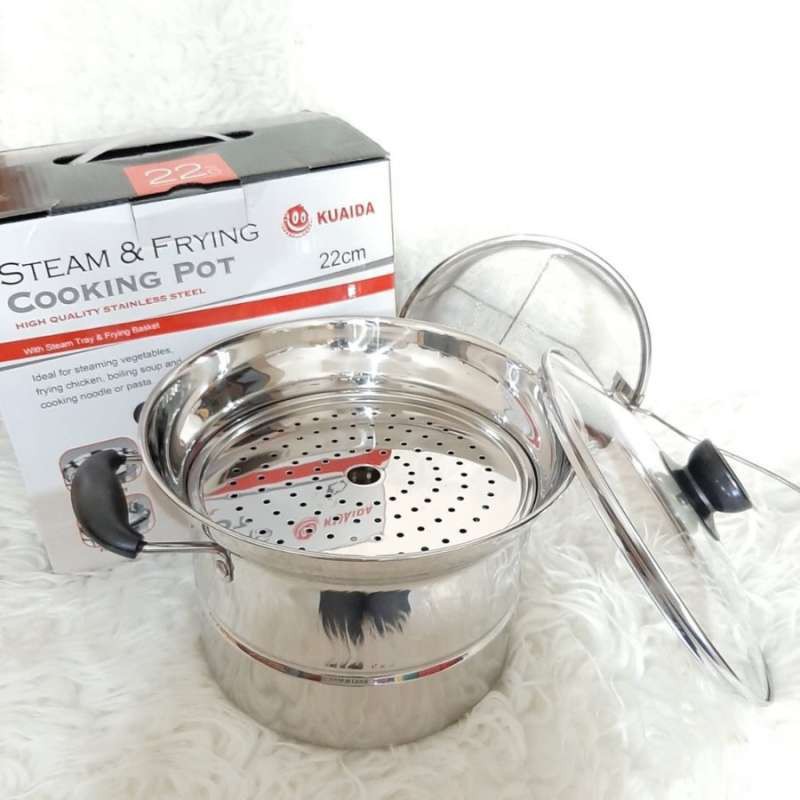 Panci Kentang 3in1 Multi Deep Fryer 22 Cm Panci Goreng Kukus Rebus