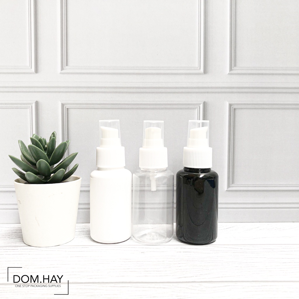 Botol Plastik Pump Putih Treatment 70ml Tubular Dish Soap Sabun Body Hand Wash Shampoo Gel Oil Minya
